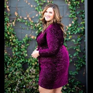 Wine/Burgundy Sequin Dress - Lane Bryant
